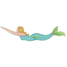 Swimming Mermaid Plaque- Blond