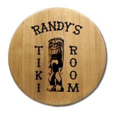 Tiki Room Barrel Head Sign Personalized