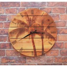 Palm Tree Indoor/ Outdoor Cedar Clock