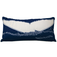 Nautical Whales Tail Lumbar Pillow - Indoor  Outdoor