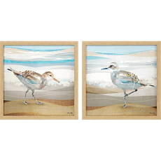 Sandpiper Set of 2 Framed Beach Wall Art