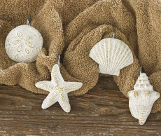 SHELLS SHOWER CURTAIN HOOKS - SET OF 12