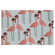 Floral Flamingo Hook Rug