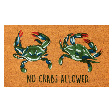 Liora Manne Natura No Crabs Allowed Outdoor Mat Natural 18 x 30 