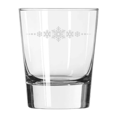 Double Old Fashion snowflake design on the rocks glasses s/4 