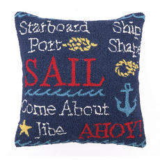 Navy Sail Hook Pillow