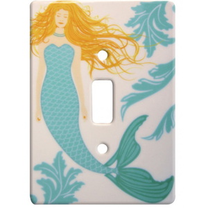 Mermaid Ceramic Single Switch Wall Plate