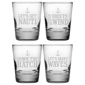 Down The Hatch Etched Dof Glass Set