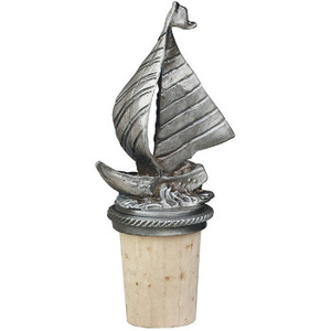 Pewter Sailboat Bottle Stopper