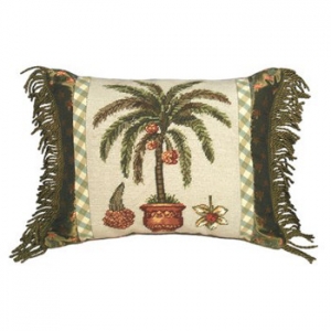 Palm Tree Needlepoint Pillow