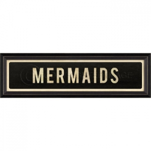 Mermaids Framed Wood Art Sign