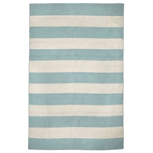 Liora Manne Sorrento Rugby Stripe Indoor/Outdoor Rug - Blue, 8'3" By 11'6"