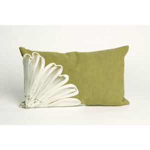 Liora Manne Visions Ii Antique Medallion Indoor/Outdoor Pillow - Sage, 12" By 20"
