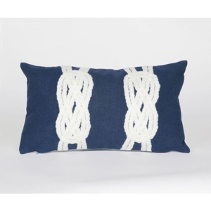 Liora Manne Visions Ii Double Knot Indoor/Outdoor Pillow - Navy, 12" By 20"