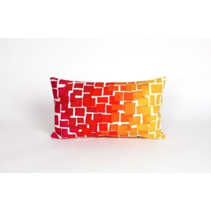 Liora Manne Visions Ii Ombre Tile Indoor/Outdoor Pillow - Red, 12" By 20"