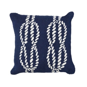 Liora Manne Frontporch Ropes Indoor/Outdoor Pillow - Navy, 18" Square