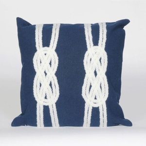 Liora Manne Visions Ii Double Knot Indoor/Outdoor Pillow - Navy, 20" Square