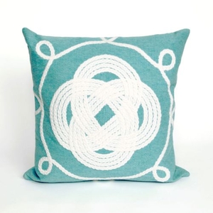 Liora Manne Visions Ii Ornamental Knot Indoor/Outdoor Pillow - Blue, 20" Square