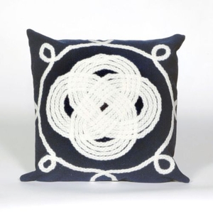Liora Manne Visions Ii Ornamental Knot Indoor/Outdoor Pillow - Navy, 20" Square