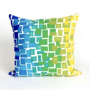 Liora Manne Visions Ii Ombre Tile Indoor/Outdoor Pillow - Blue, 20" Square