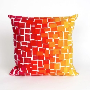 Liora Manne Visions Ii Ombre Tile Indoor/Outdoor Pillow - Red, 20" Square