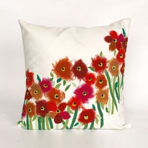 Liora Manne Visions Iii Poppies Indoor/Outdoor Pillow - Red, 20" Square