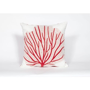 Liora Manne Visions Iii Coral Fan Indoor/Outdoor Pillow - Orange, 20" Square