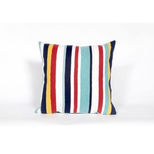 Liora Manne Visions Iii Riviera Strp Indoor/Outdoor Pillow - Multi, 20" Square
