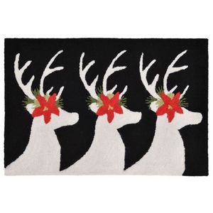 Liora Manne Frontporch Reindeer Indoor/Outdoor Rug - Black, 20" By 30"