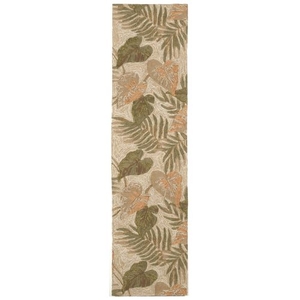 Liora Manne Ravella Tropical Leaf Indoor/Outdoor Rug - Natural, 24" By 8'