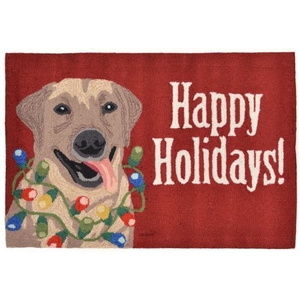 Liora Manne Frontporch Happy Holidays Indoor/Outdoor Rug - Red, 30" By 48"