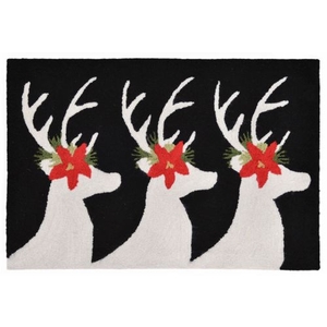 Liora Manne Frontporch Reindeer Indoor/Outdoor Rug - Black, 30" By 48"