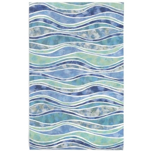 Liora Manne Visions Iii Wave Indoor/Outdoor Rug - Blue, 42" By 66"