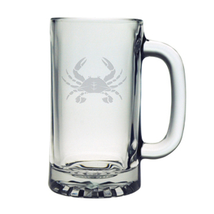 Crab Etched Sports Beer Mug Set