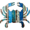 Crab Wooden Plaque in Coastal Colors