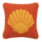Shell Orange Needlepoint Pillow