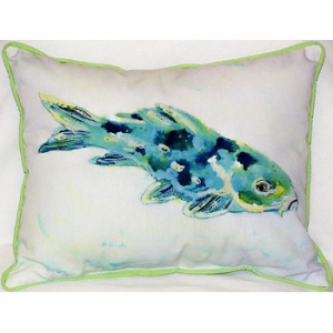 Blue Koi Indoor Outdoor Pillow