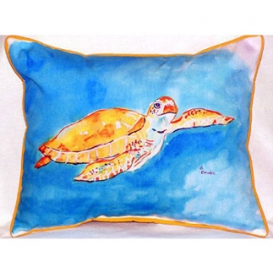 Brown Sea Turtle Indoor Outdoor Pillow