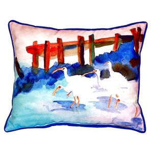 White Ibises Large Indoor/Outdoor Pillow 16X20