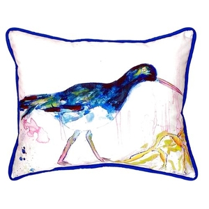 Black Shore Bird Large Indoor/Outdoor Pillow 16X20