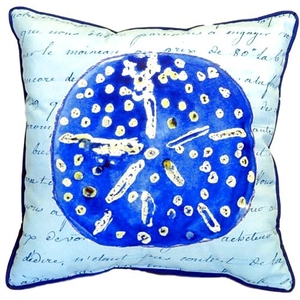 Blue Sand Dollar Large Indoor/Outdoor Pillow 18X18
