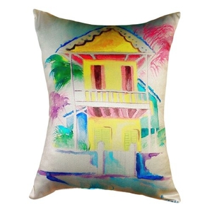 W. Palm Hut Yellow No Cord Pillow 16X20