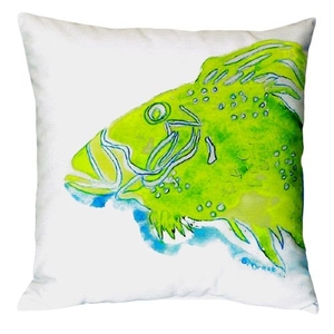 Green Fish No Cord Pillow 18X18