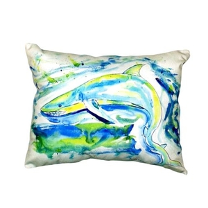 Green Shark No Cord Pillow 16X20