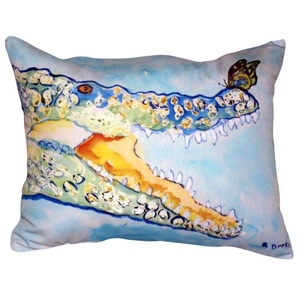 Croc & Butterfly No Cord Indoor/Outdoor Pillow 16X20