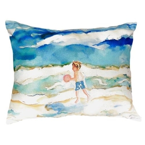 Boy And Ball No Cord Pillow 16X20