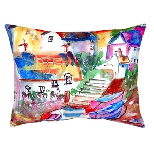 Boats At Steps No Cord Pillow 16X20