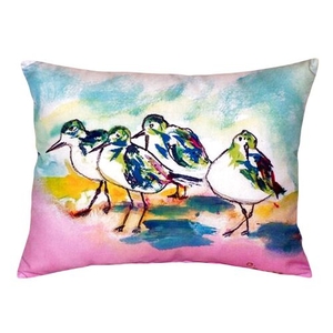 Pink Sanderlings No Cord Pillow 16X20