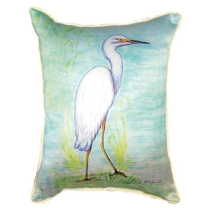Snowy Egret Small Indoor/Outdoor Pillow 11X14