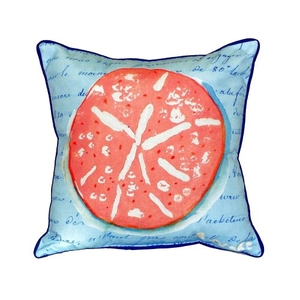 Coral Sand Dollar Blue Small Indoor/Outdoor Pillow 12X12